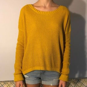 Yellow knit sweater